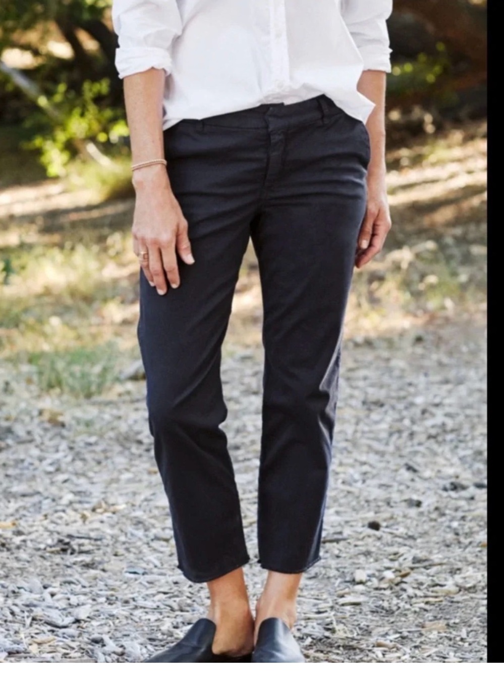 Frank & Eileen Black Straight-Leg Trousers